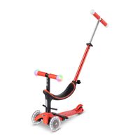 Monopatin Mini Micro Deluxe Magic Led Rojo